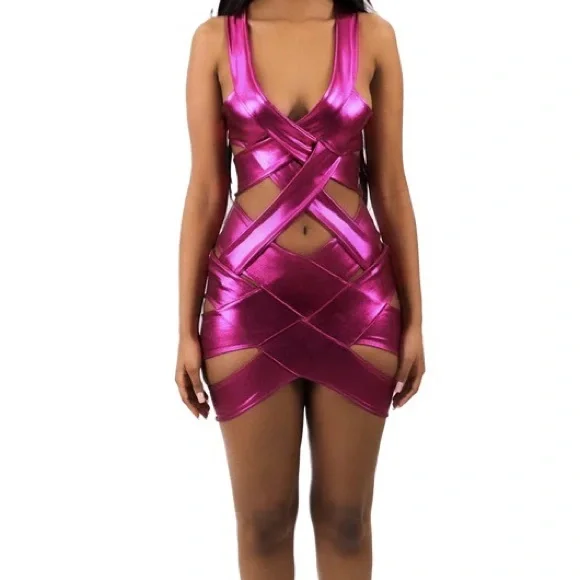 dress bra Joyshaper Built in Bra Summer Dress Casual Halter Dress Pink / M main image 0